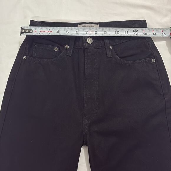 Reformation Womens 26 Black Stevie Ultra High Rise Jeans Closet Staple Casual - Picture 8 of 9